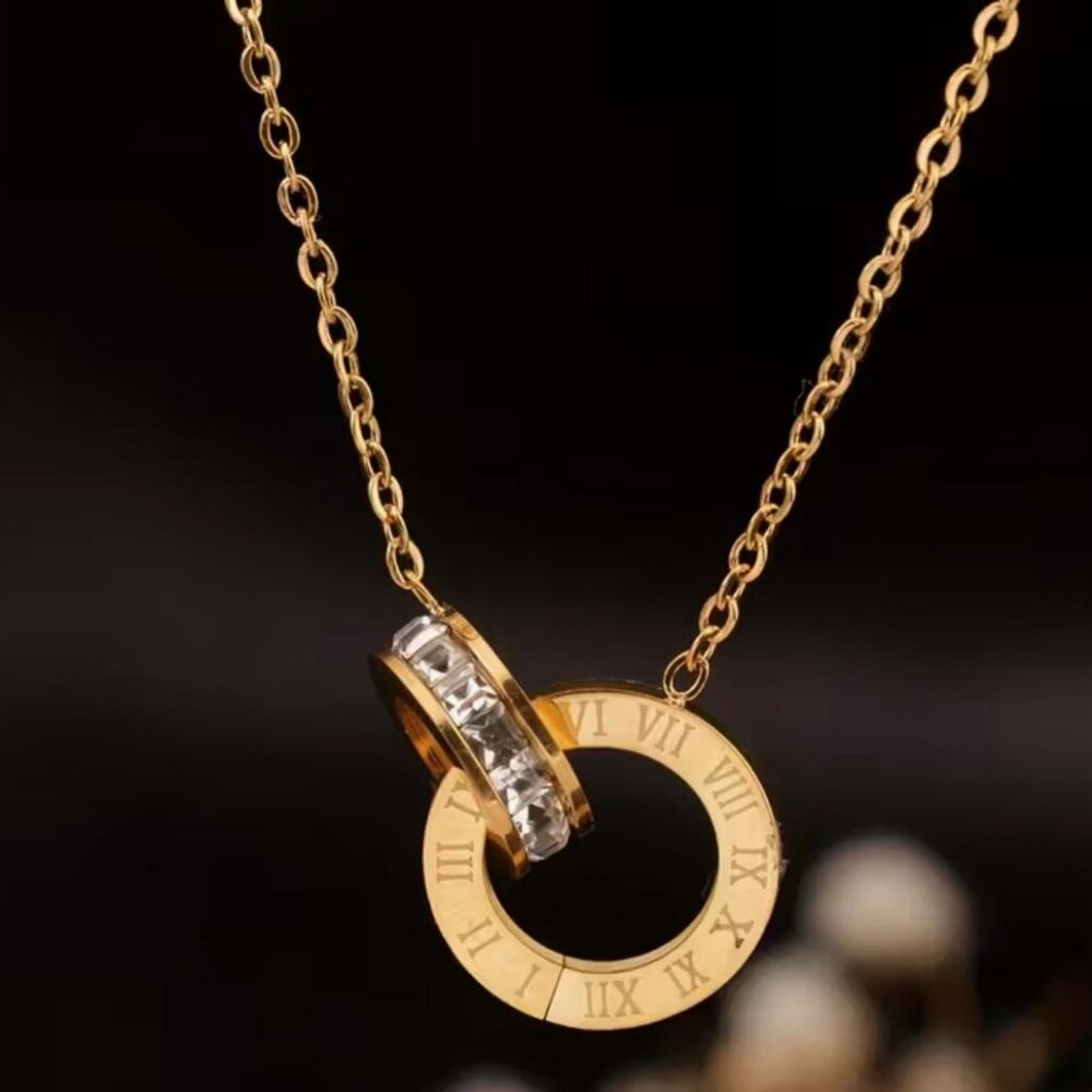 NEW - 18K GOLD PLATED STAINLESS STEEL NECKLACE 16 INCH - GOLD - Picture 3 of 4